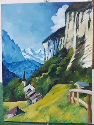 corso pittura fonderiadellearti malnate workinprogress paesaggio montagna